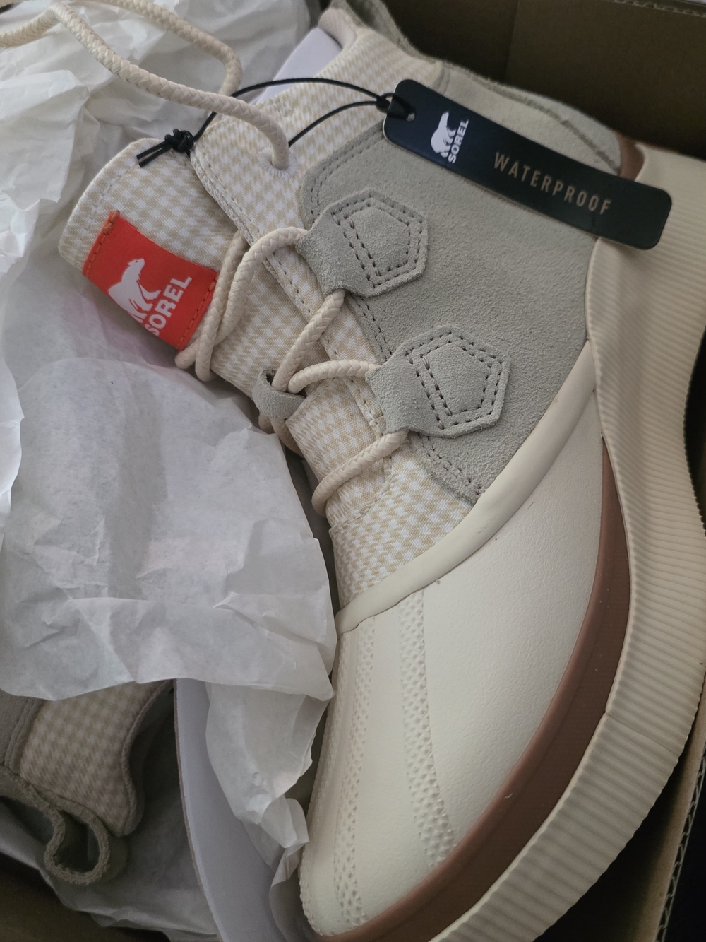 Sorel Men's Cream, Light Gray & Brown High-Top Sneakers - Picture 2 of 4